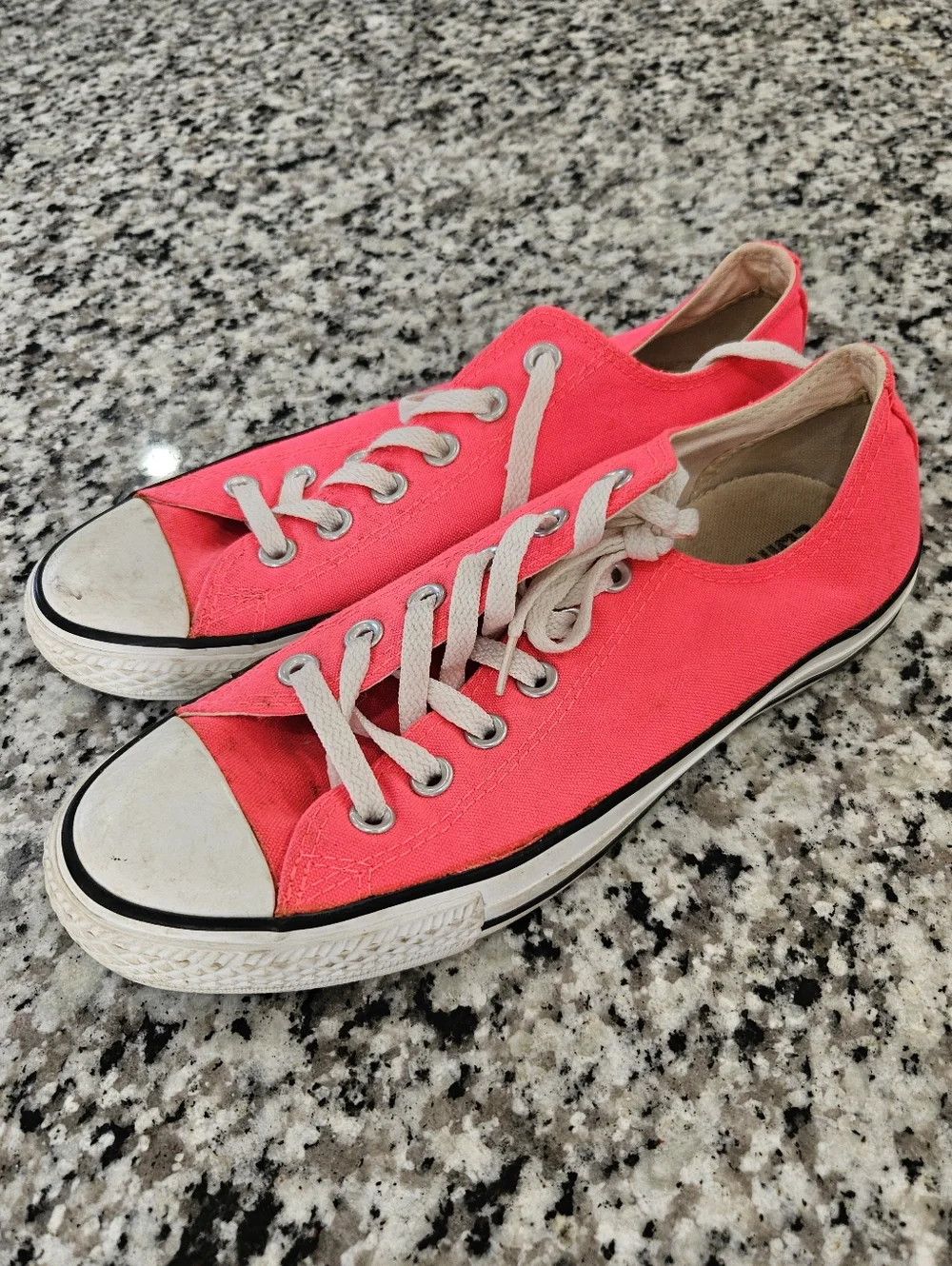 Neon Pink Low Top Converse All Star Canvas Sneakers - Picture 1 of 5